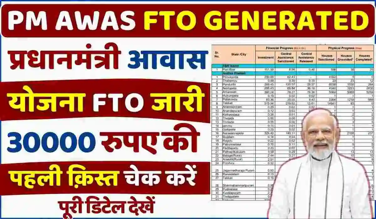 PM Awas Yojana 2023 FTO Generated
