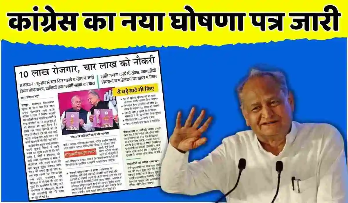 Rajasthan Congress New Ghoshna Patra